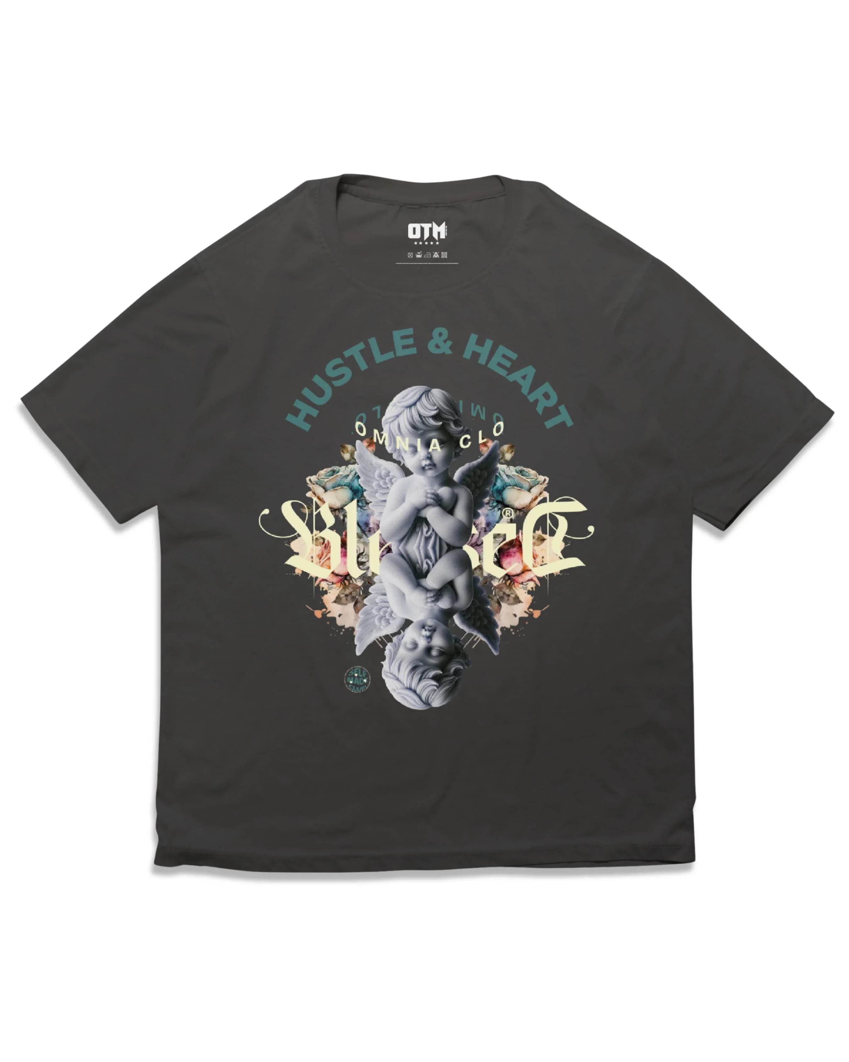 HUSTLE & HEART T SHIRT - OMNIA TENDUNT MOTUM CLOTHING LTD