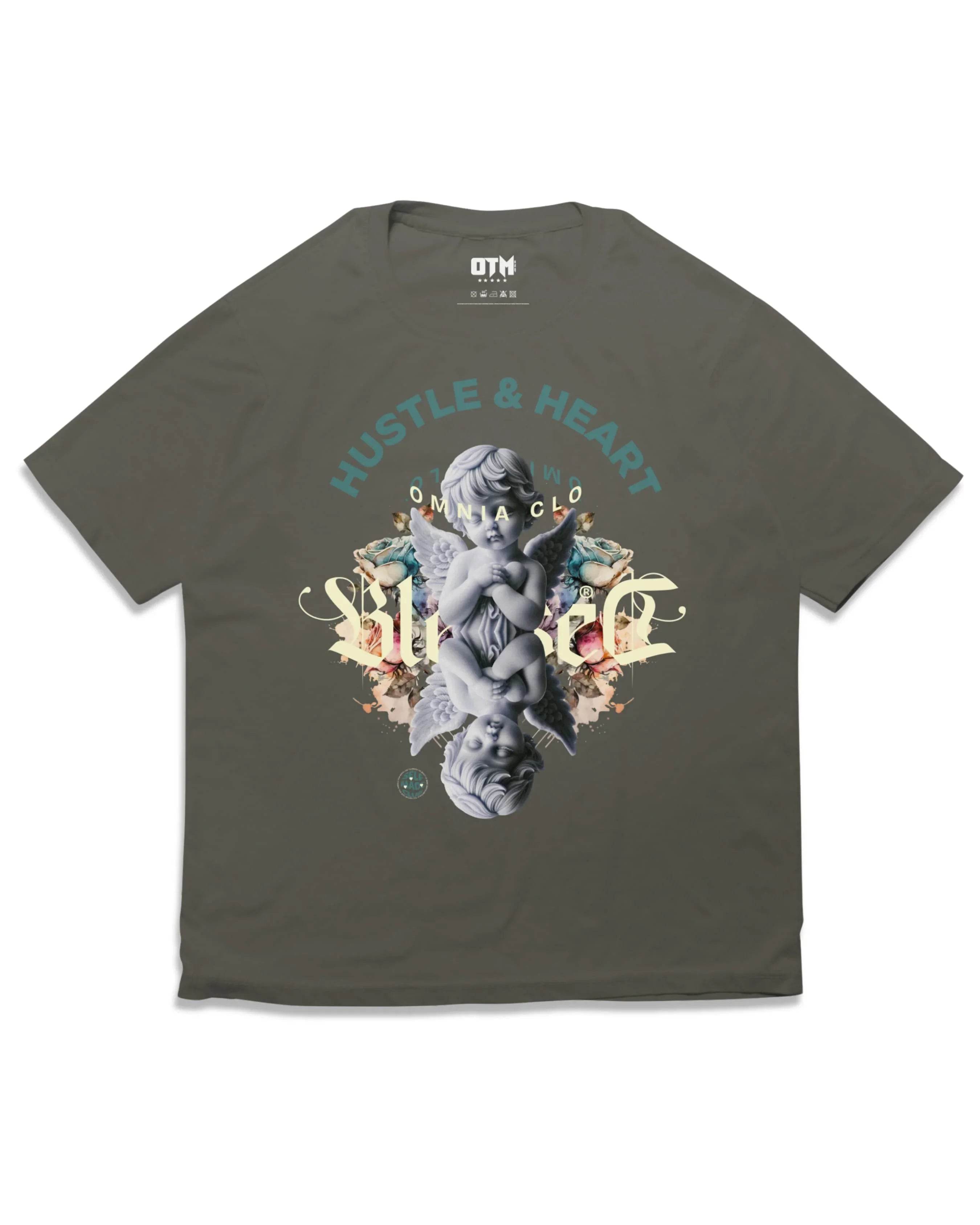 HUSTLE & HEART T SHIRT - OMNIA TENDUNT MOTUM CLOTHING LTD